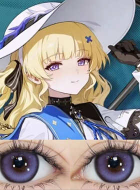 菲比cos美瞳半年抛鸣潮大直径紫色混血漫展三明治工艺隐形眼2TB