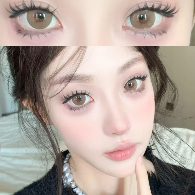 supercolor美瞳超大芝芝奶油棕色半年抛大直径隐形眼镜旗舰店CST