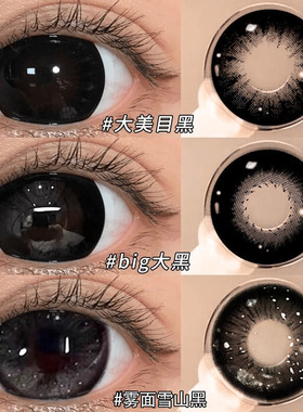 39.9两幅】黑色美瞳年抛大直径正流行隐形眼镜半年抛正品官网FST