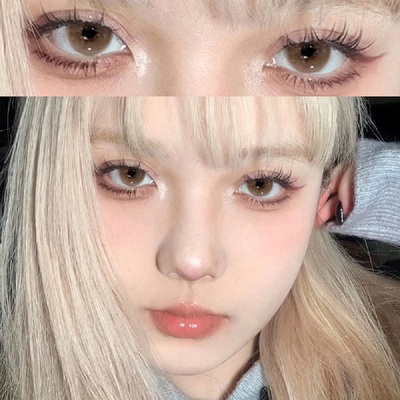acelens瑞亚棕美瞳椿桃棕椿桃灰半年抛大小直径混血三明治工艺JYP