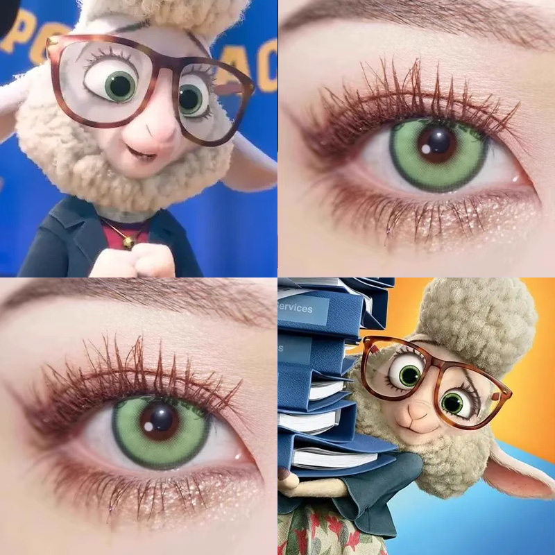 羊副市长cos美瞳疯狂动物城2艾草团子青蛇云海绿鹦鹉浅绿显色gc