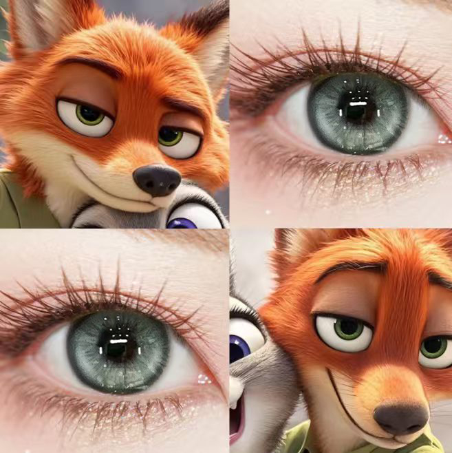 疯狂动物城联名美瞳尼克狐cos绿色半年抛混血大直径同隐形眼镜CTB