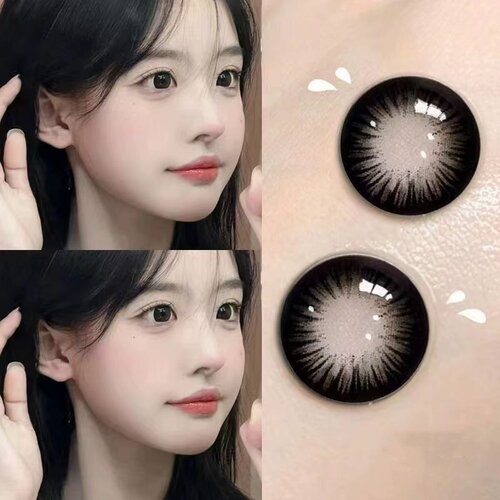 媞娜美瞳隐形眼镜半年抛网红黑棕色纯欲买一送一大直径三明治mz1