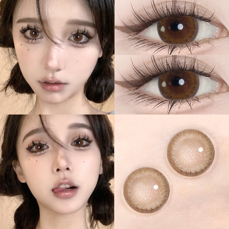 大魔王棕美瞳darrens日抛棕色小直径亚麻微混血彩色隐形眼镜6tb