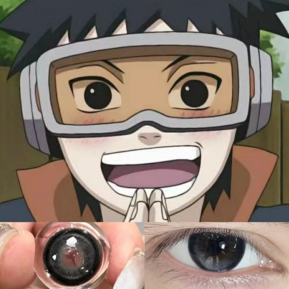 带土cos美瞳半年抛大直径黑色火影忍者漫展隐形眼镜旗舰店jyp