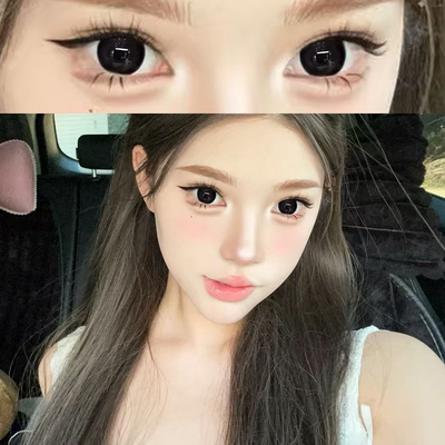 supercolor美瞳超大复古少女半年抛黑色大直径隐形眼镜同款7ST