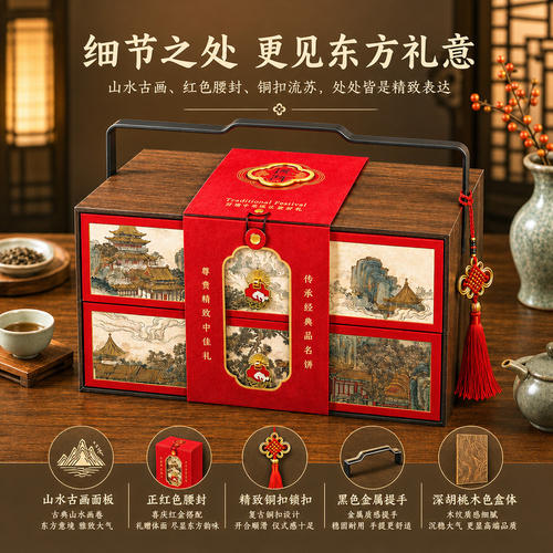 中秋月饼礼盒2026新款多高端木盒礼品送礼长辈公司团购走亲戚 uu4