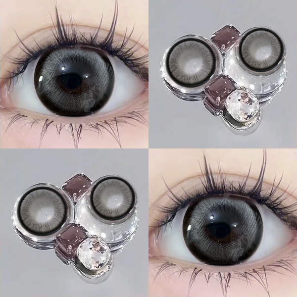 送护理液】黑魔法黑美瞳半年抛两片大小直径黑色隐形眼镜6tb