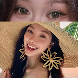 易梦玲同款 美瞳半年抛刻意巧合棕色高颜值近视隐形眼镜一年抛ftb