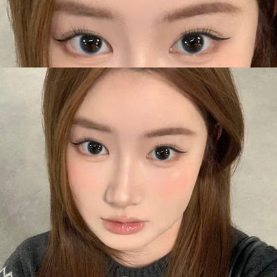 fomomy美瞳小雨黑蓝灰色半年抛无锁边灵动水润大直径隐形眼镜CTB