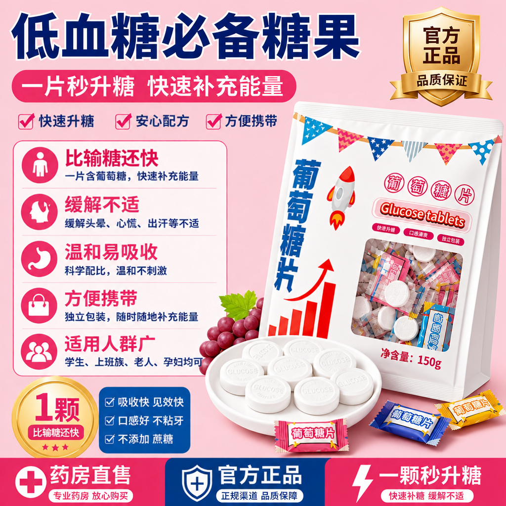 低血糖糖果含片糖尿病应急必要备便携专用医用级纯防方独立包装gh