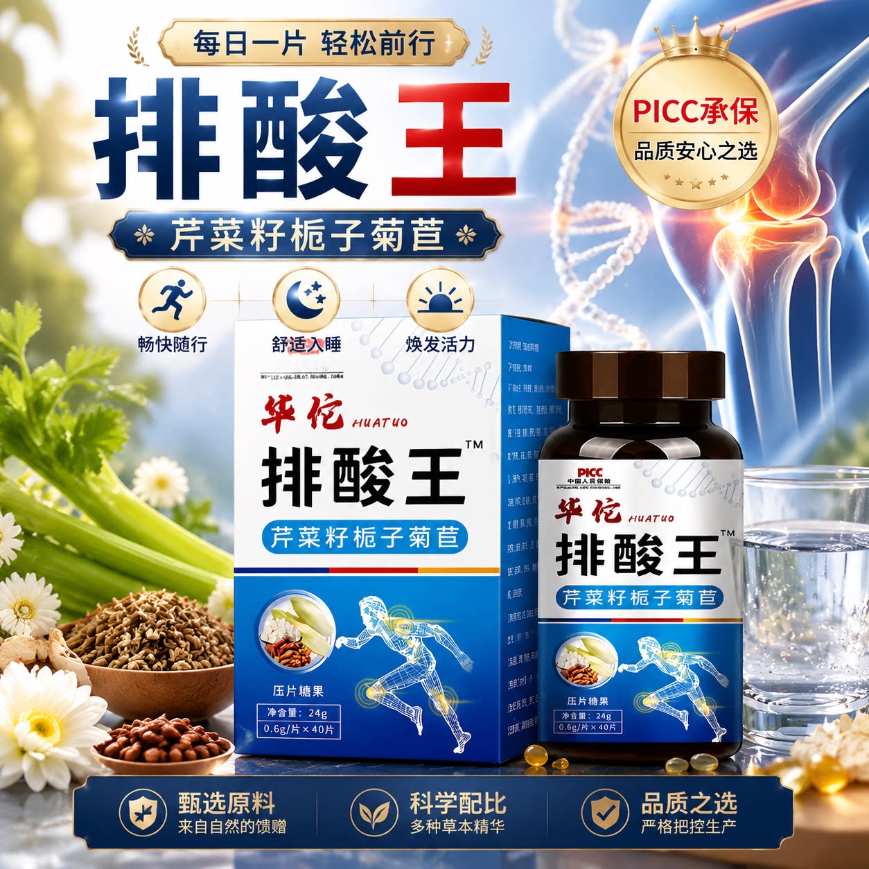 排酸王芹菜籽菊苣栀子官方旗舰店正品茯苓人参草本植萃药房售3op