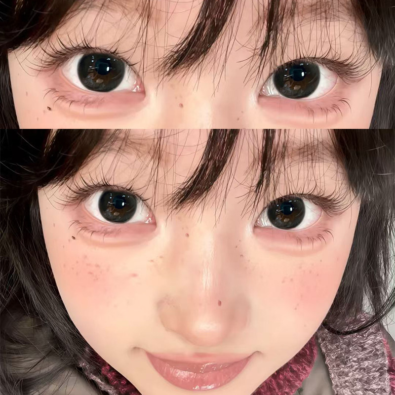 berrylook美瞳黑玻璃同款大直径半年抛全黑融曈深瞳隐形眼镜CTB