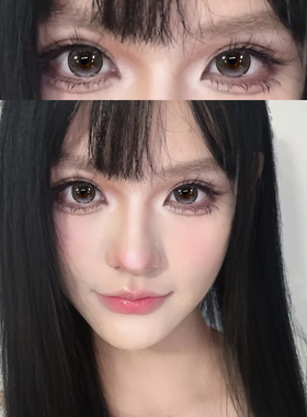moucee美瞳光怪都市半年抛黑灰色水润大直径隐形眼镜官网同款7TB