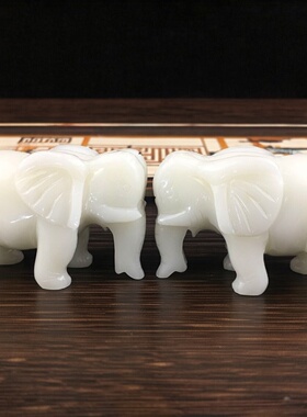 大象摆件祝福白玉简约现代客厅