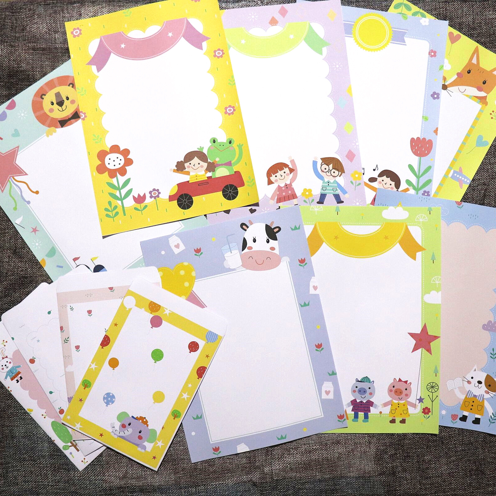 清新可爱少女六一儿童节信封信纸