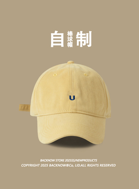BACKNOW自制字母棒球帽ins大头围鸭舌帽简约休闲软顶棒球帽显脸小