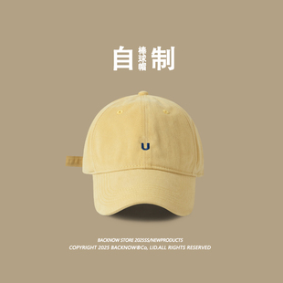 BACKNOW自制字母棒球帽ins大头围鸭舌帽简约休闲软顶棒球帽显脸小