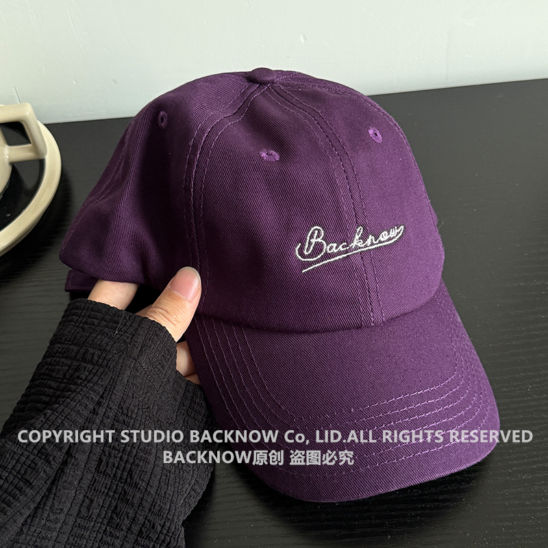 BACKNOW棒球帽2025新款紫色帽子