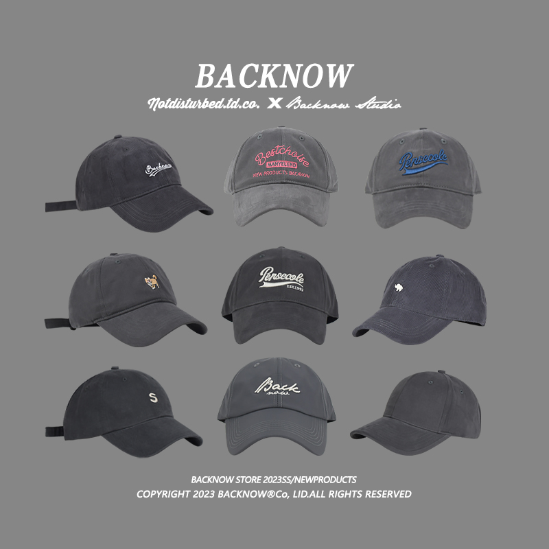 BACKNOW棒球帽出行休闲男女弯檐