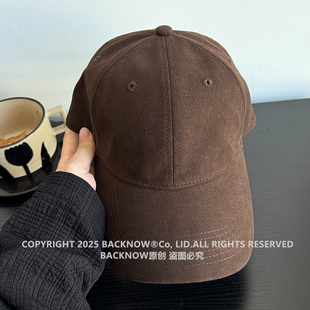 显脸小~2026翻毛皮棒球帽高级日系复古时尚大头围鸭舌帽男女帽子