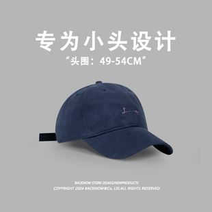 小头围帽子日系复古男女款 棒球帽 休闲软顶小号XS鸭舌帽字母小码