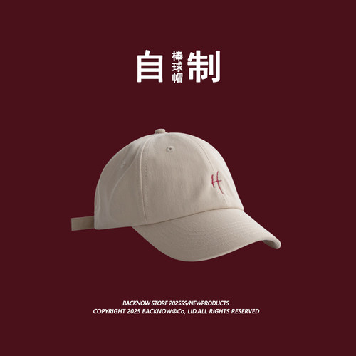 BACKNOW自制帽子纯棉字母棒球帽