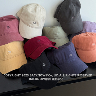 BACKNOW深顶棒球帽男女弯檐显脸小软顶黄色加大加深帽子夏季百搭