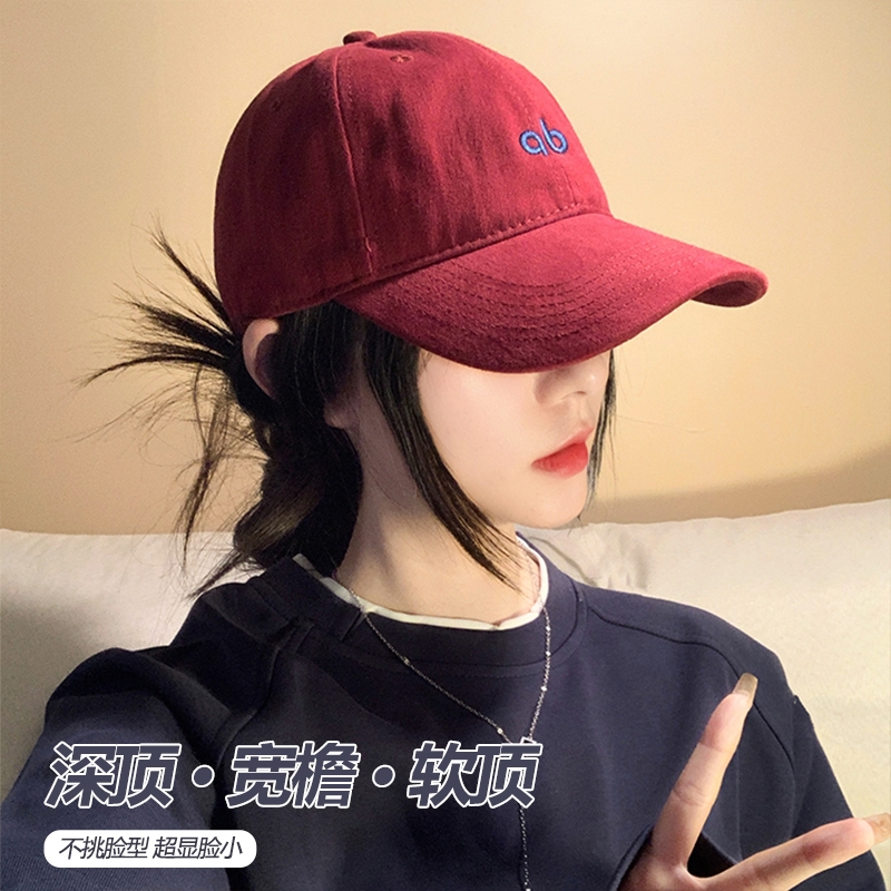 BACKNOW红色棒球帽大头围字母女