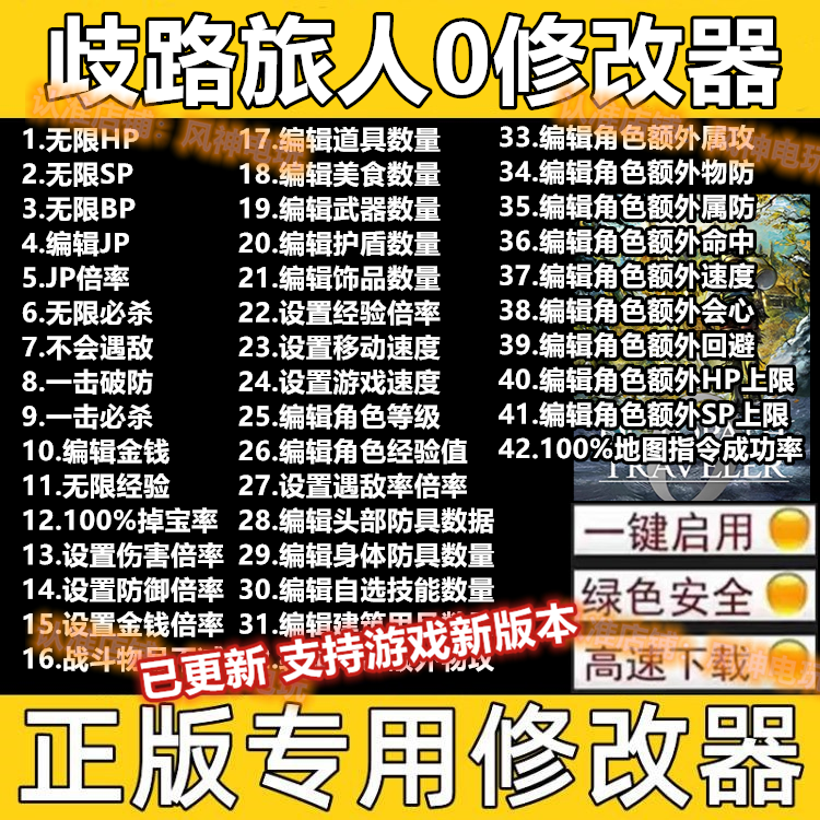 歧路旅人0 修改器Steam辅助epic电脑正版工具科技 不含游戏