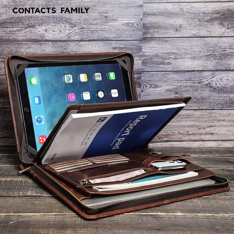 适用iPad Pro12.9 2021 leather case cover bag保护套真皮手提包