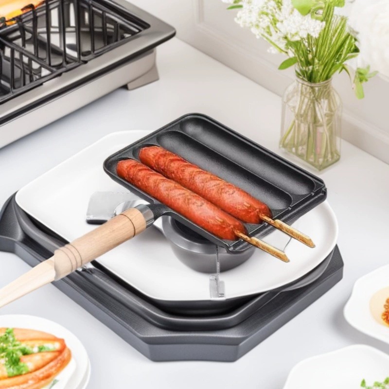 烤肠盘家用烤年糕面筋铸铁多功能商用烤箱烤羊肉串模具户外烧烤锅