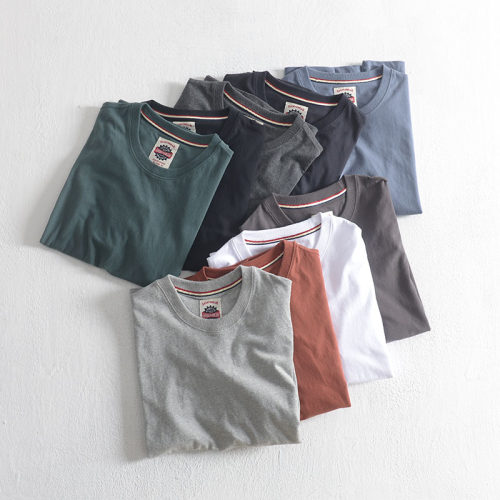 13色齐发水洗磨毛面料外贸短袖