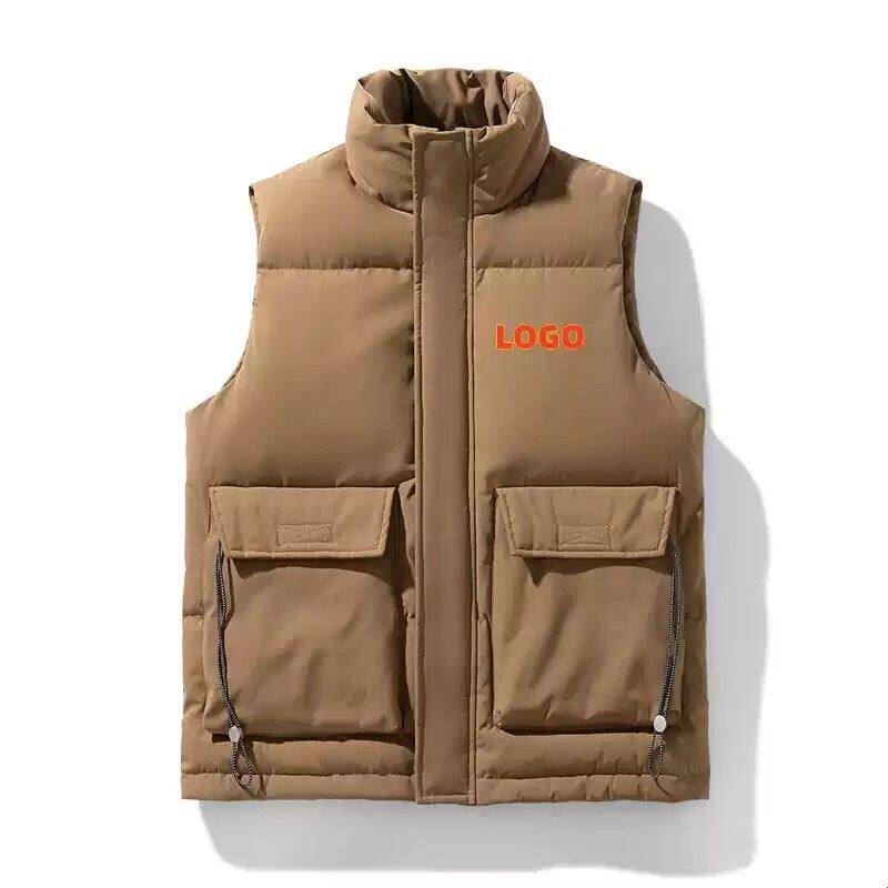 冬季羽绒马甲男定制印字LOGO白鸭绒志愿者广告背心马夹工作服外套
