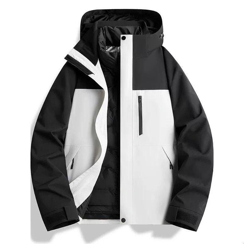 热封羽绒内胆三合一男女冲锋衣定制印字logo秋冬季工作服户外防水