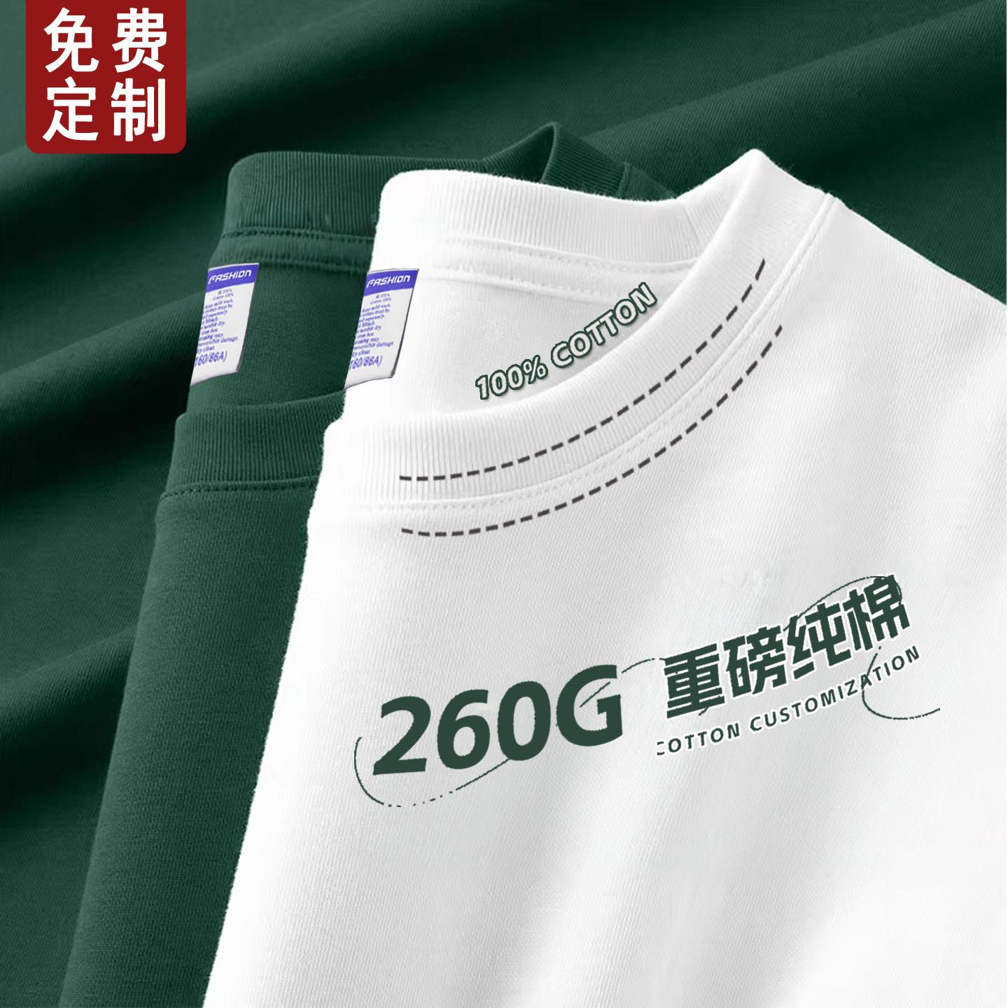 重磅纯棉圆领T恤工作服定