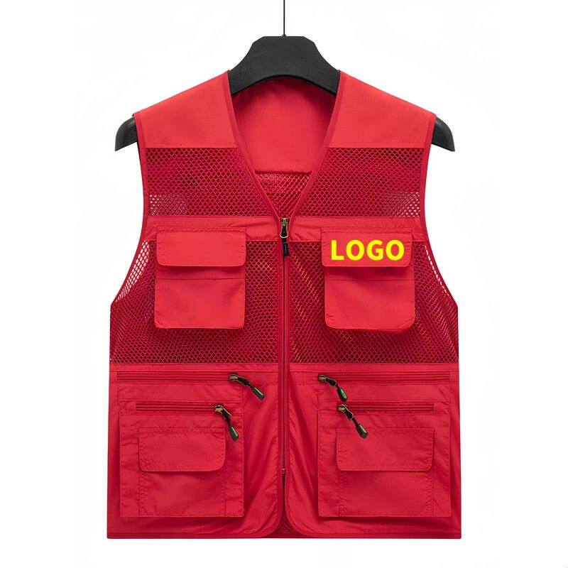 定制马甲男士户外登山印字LOGO加肥加大码钓鱼摄影坎肩速干衣背心
