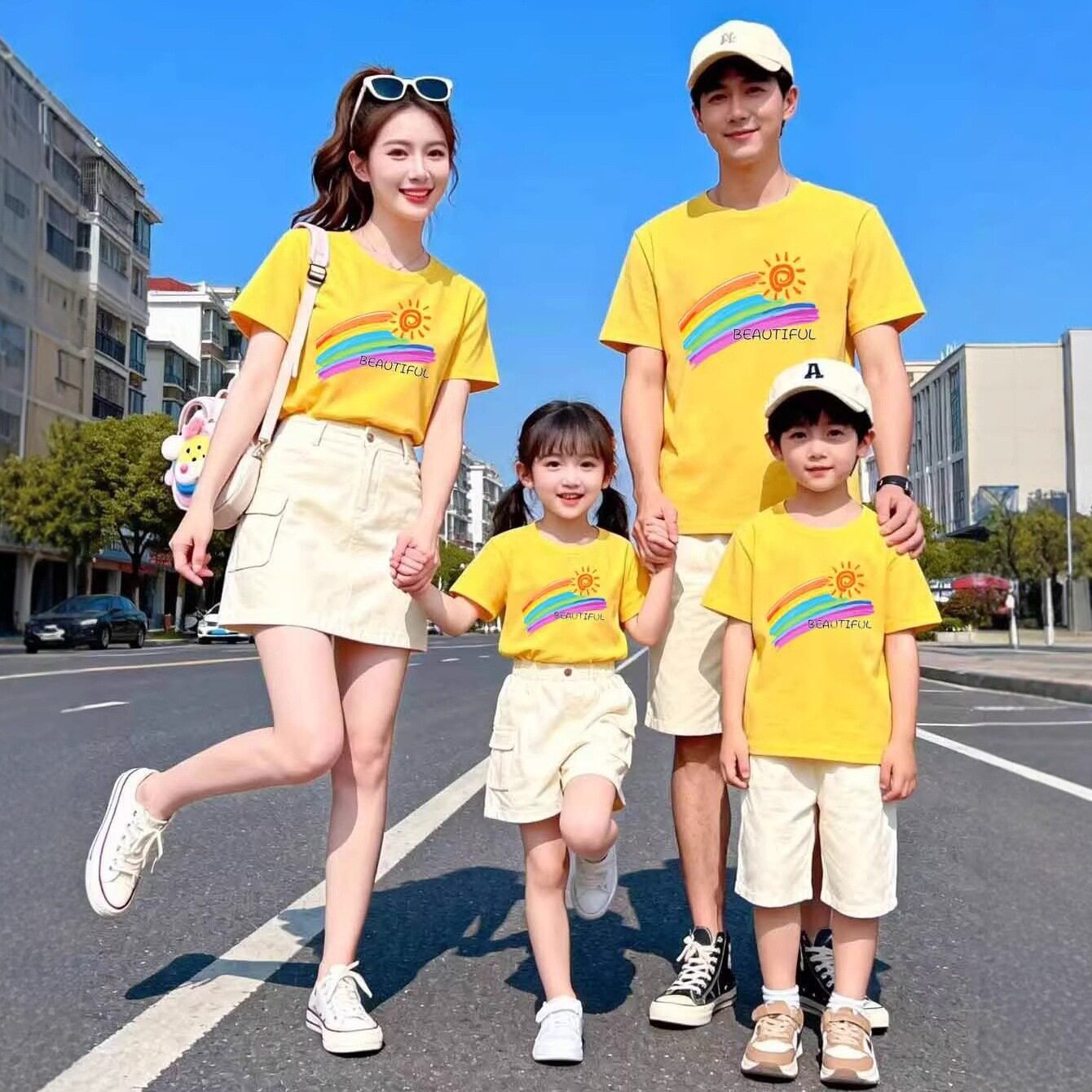 幼儿园开学季运动会六一活动表演班服休闲上衣亲子装夏季纯棉T恤