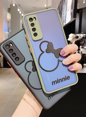 适用华为nova7pro手机壳女nova7se摄像头全包磨砂米奇防摔nova6男