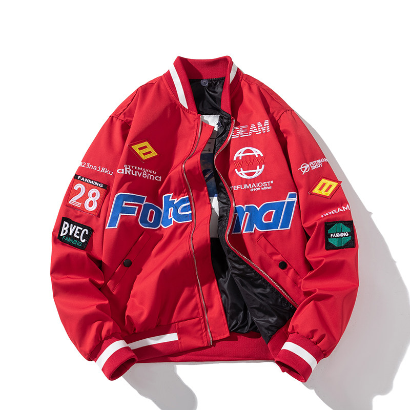 봄 가을 겨울 남성과 여성을 위한 아메리칸 하이 스트리트 캐주얼 재킷 커플을 위한 트렌디한 야구 유니폼을 위한 자수 루즈한 봄버 재킷