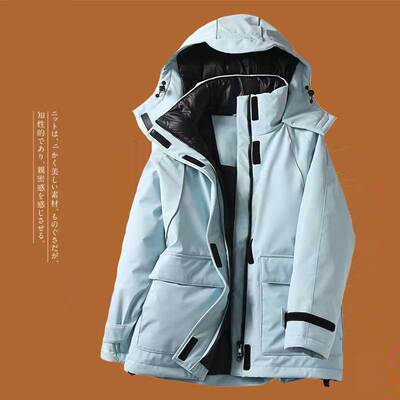 巨厚暖 90%白鹅绒服防水防风防钻绒三重防护服羽绒衣冲锋衣女冬季