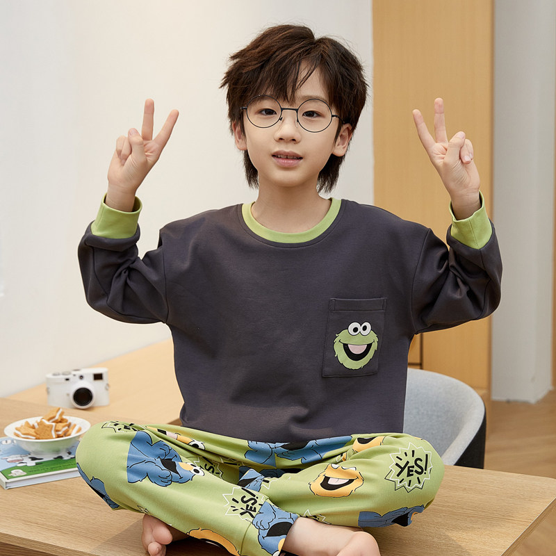 儿童睡衣卡通纯棉春秋季小孩子