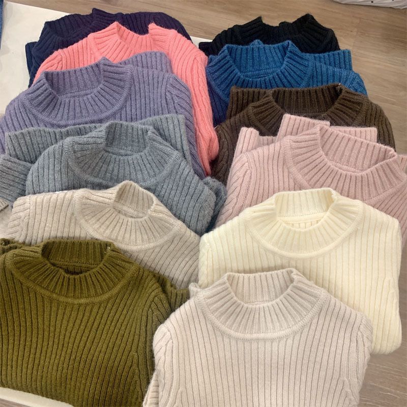2025秋冬季新款女童加厚打底衫儿童男童半高领毛衣中大童冬款冬季