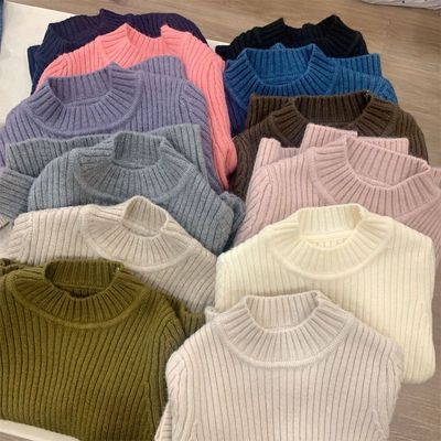 2025秋冬季新款女童加厚打底衫儿童男童半高领毛衣中大童冬款冬季