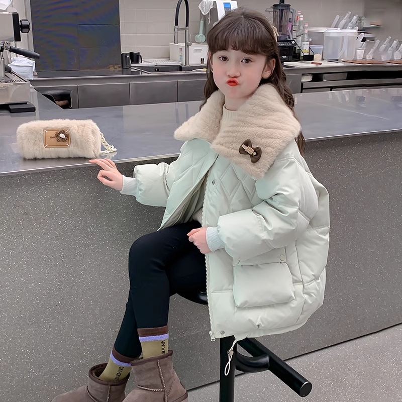 女童棉衣冬装2025新款洋气儿童冬季加厚棉服女孩衣服羽绒棉袄外套