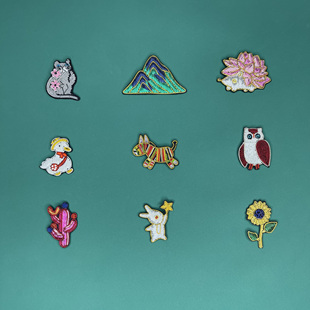 法式刺绣高档纯手工时尚爆款男女通用简约时尚服装配饰印度丝胸针