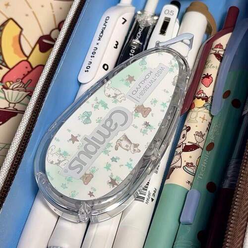 日本KOKUYO国誉薄巧修正带圣诞暖猫campus原纸色涂改带可换替芯