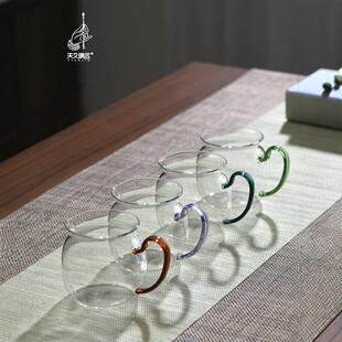 彩把玻璃公道杯耐热分茶器小圆满公杯230ml功夫茶具配件茶海高级