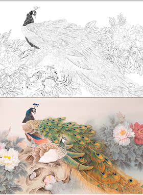 清香久远白描底稿方便临摹