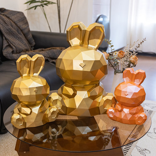 高颜值可爱兔只进不出存钱罐